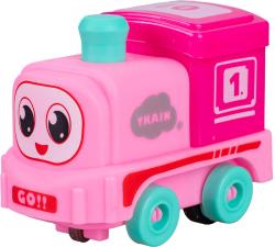 Vláček baby mašinka s očima na baterie na setrvačník Světlo 4 barvy