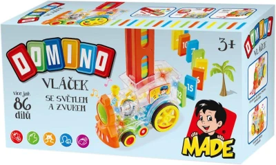Vláček transparentní samostavěcí domino na baterie Světlo Zvuk