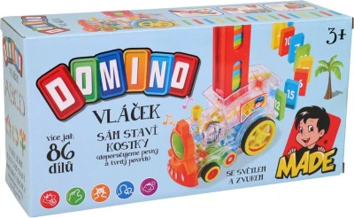 Vláček transparentní samostavěcí domino na baterie Světlo Zvuk