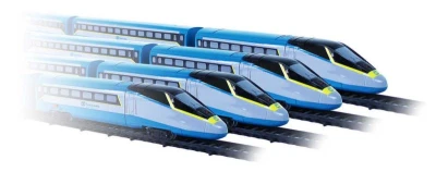 Vlak ČD SC České Dráhy Super City Pendolino s kolejemi na baterie Světlo Zvuk
