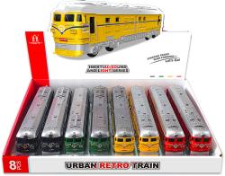 Vlak lokomotiva s efekty na setrvačník na baterie Světlo Zvuk 4 barvy