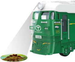 Vlak lokomotiva zelená na setrvačník s projekcí na baterie Světlo Zvuk