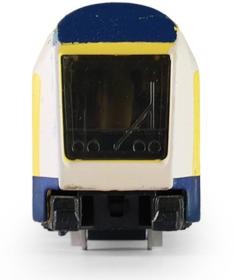 Vlak regionální kovový model mini 1 vagon žlutomodrý v krabici