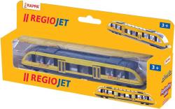 Vlak regionální žlutý model Regiojet 17cm kovový v krabičce
