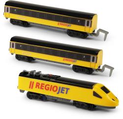 Vlak s kolejemi Mini RegioJet Naše železnice lokomotiva + 2 vagony na baterie