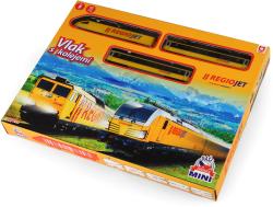 Vlak s kolejemi Mini RegioJet Naše železnice lokomotiva + 2 vagony na baterie