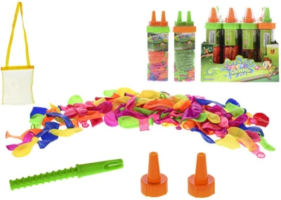 Vodní bomby barevné balonky set 120ks se 2 nástavci a síťkou 2 barvy Vodní bomby barevné balonky set 120ks se 2 nástavci a síťkou 2 barvy