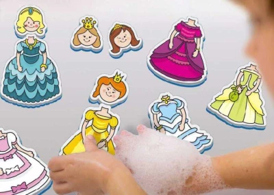 Vodolepky Moje první pohádky Princezny set 12ks v síťce s přísavkami do vany