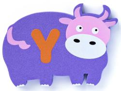 Vodolepky pěnové zvířátka abeceda do vody set 26ks v síťce do vany