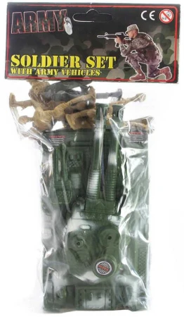 Vojenská army sada figúrky vojaci + tank 18cm v sáčku plast Vojenská army sada figúrky vojaci + tank 18cm v sáčku plast
