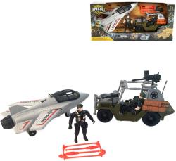 Vojenské army vozidlo set se stíhačkou a vojáky s doplňky plast v krabici