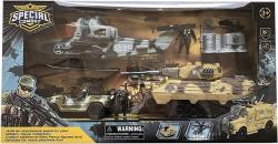 Vojenský army set velký s tankem, bojovým vozidlem a helikoptérou s doplňky