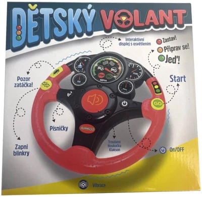 Volant dětský se zvuky a písničkami na baterie Zvuk 2 barvy