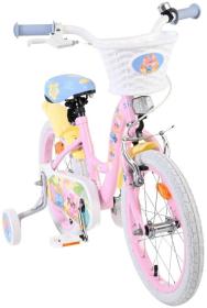 VOLARE Dětské kolo Stitch 16 růžové balanční kolečka s košíkem