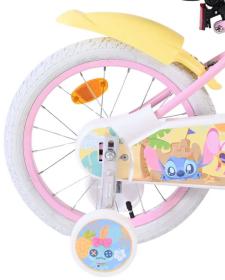 VOLARE Dětské kolo Stitch 16 růžové balanční kolečka s košíkem