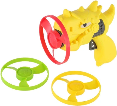 Vrtulky barevné vystřelovací set 3ks s vystřelovačem dinosaurus 4 barvy