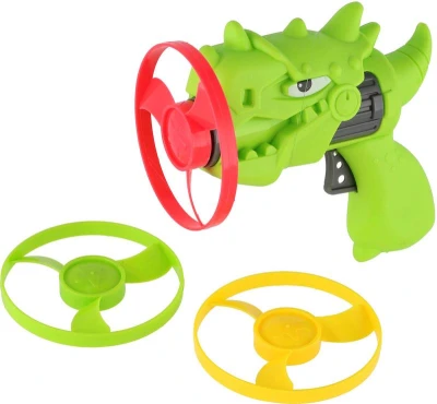 Vrtulky barevné vystřelovací set 3ks s vystřelovačem dinosaurus 4 barvy