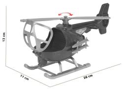 Vrtulník modrý 25cm plastová helikoptéra otevírací kabina