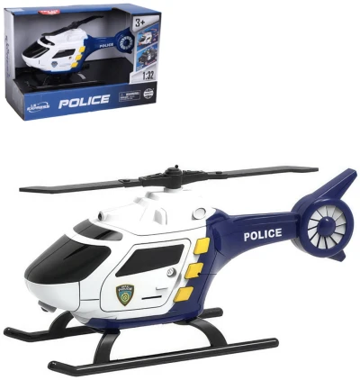 Vrtulník policejní 17cm helikoptera Policie na baterie Světlo Zvuk