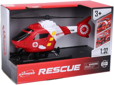 Vrtulník záchranářský 17cm helikoptera na baterie Světlo Zvuk