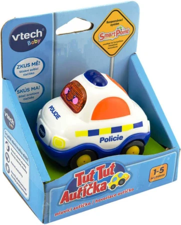 Vtech Baby autíčko Tut Tut Policie 8cm mluvící zpívající CZ na baterie Světlo Zvuk
