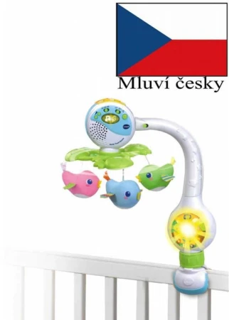 Vtech Baby zpívající kolotoč 3v1 s ptáčky na baterie Světlo Zvuk CZ pro miminko