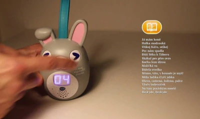 Vtech Malý vypravěč pohádek králíček vypráví zpívá CZ na baterie REC Zvuk