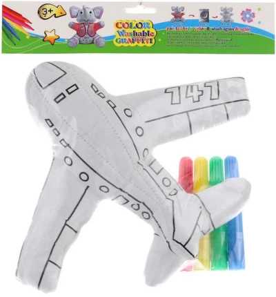 Vymaluj si své letadlo kreativní vybarvovací set se 4 fixy v sáčku Vymaluj si své letadlo kreativní vybarvovací set se 4 fixy v sáčku