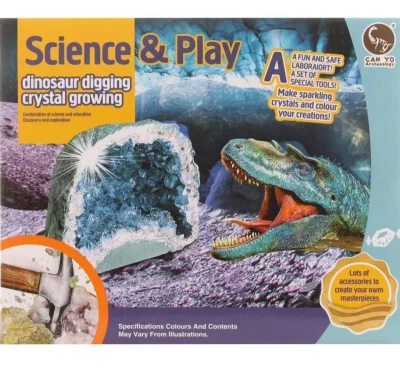 Výroba krystalů a tesání dinosaurů set Laboratorní sada krystaly s dinosaury 2v1 Výroba krystalů a tesání dinosaurů set Laboratorní sada krystaly s dinosaury 2v1