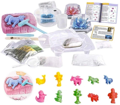 Výroba krystalů a tesání jednorožec vědecký kreativní set v krabici
