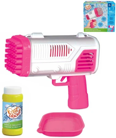 Výrobník bublin Extreme bublifukovač růžová pistole set s náplní 113ml na baterie Výrobník bublin Extreme bublifukovač růžová pistole set s náplní 113ml na baterie