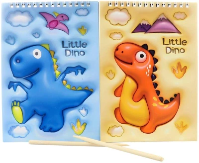 Vyškrabovací obrázky Dinosaurus sešit 8 listů s nástrojem 2 druhy Vyškrabovací obrázky Dinosaurus sešit 8 listů s nástrojem 2 druhy