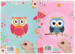 Vyškrabovací obrázky Sovička sešit 8 listů s nástrojem 2 druhy