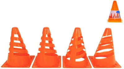 Výstražný kužel oranžový 18cm sportovní tréninkový set 4ks plast Výstražný kužel oranžový 18cm sportovní tréninkový set 4ks plast