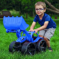 Wader Auto baby nakladač Maximus 68cm velká kola modrý na písek