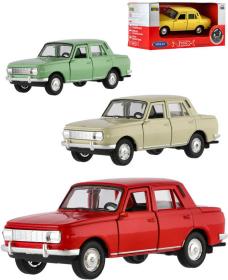 Welly Auto model Wartburg 353 12cm volný chod kov 4 barvy v krabici
