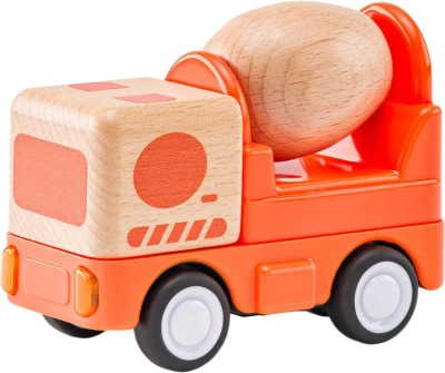 Woody DŘEVO Auto baby míchačka na setrvačník na baterie Světlo Zvuk