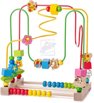 Woody DŘEVO Baby labyrint motorický počítadlo pro miminko (dřevěná hračka) Woody DŘEVO Baby labyrint motorický počítadlo pro miminko (dřevěná hračka)