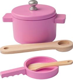 Woody DŘEVO Dřevěná DĚTSKÁ KUCHYŇKA s nádobím a doplňky Kuch. ostrov Trendy