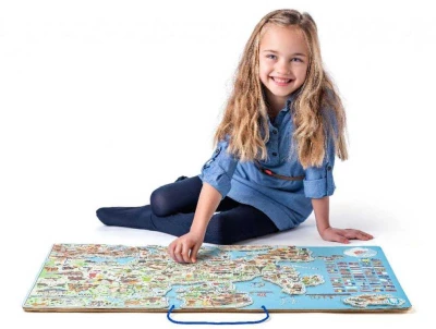 Woody DŘEVO Hra mapa Evropy 3v1 naučné puzzle skládačka 75x45cm AJ