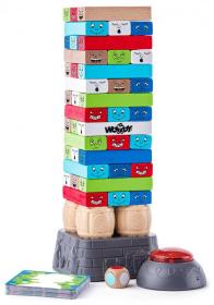 Woody DŘEVO Hra Věž Jenga elektronická s časovačem na baterie Světlo Zvuk