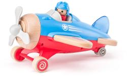 Woody DŘEVO Letadlo baby s pilotem na baterie Světlo Zvuk