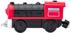 Woody DŘEVO Mašinka červená elektrická zpětný chod na baterie Světlo
