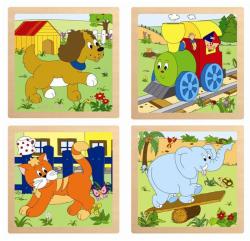 Woody DŘEVO Puzzle baby vkládací na desce 4 dílky v rámečku 4 druhy Woody DŘEVO Puzzle baby vkládací na desce 4 dílky v rámečku 4 druhy