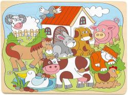 Woody DŘEVO Puzzle na desce Veselá domácí zvířátka skládačka Woody DŘEVO Puzzle na desce Veselá domácí zvířátka skládačka