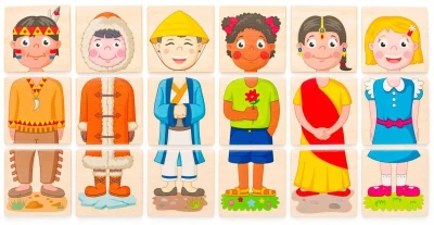 Woody DŘEVO Puzzle skládačka Lidé a povolání (dřevěná hračka)