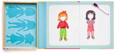 Woody DŘEVO Puzzle skládačka magnetické tvary 39ks Módní salon