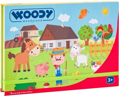 Woody DŘEVO Puzzle skládačka magnetické tvary 64ks Statek Woody DŘEVO Puzzle skládačka magnetické tvary 64ks Statek