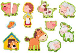 Woody DŘEVO Puzzle skládačka magnetické tvary 64ks Statek