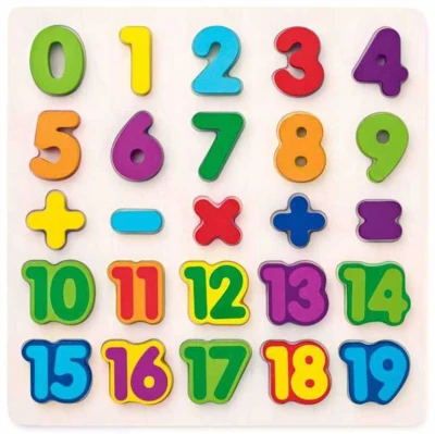 Woody DŘEVO Puzzle vkládací číslice na desce (dřevěná hračka) Woody DŘEVO Puzzle vkládací číslice na desce (dřevěná hračka)